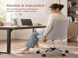 Comfy Office, Adjustable Swivel Desk with Wheels, Wide Seating, Modern Fabric Vanity 81207517