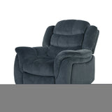 Classic Design, Steel Gray Plush Fabric, Glider Recliner 57412.00FSTL