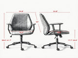 Vintage Leather Office Desk Chair, Padded Arms, 360&deg Swivel & Adjustable Height, Green 41095321
