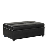 ZUN Twin Size Folding Ottoman Sleeper Bed with Mattress Convertible Guest Bed Black WF307724AAB