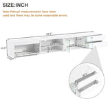 ZUN ON-TREND Modern APP Controlled LED TV Stand for TVs Up to 105'', Faux Marble Tabletop Media Console N721P171537K