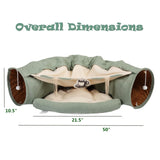 Cat's Telescopic Tunnel Cushioned Bed Pet Nest Teasing Balls Zipper Connection Feline Supplies, W2181P156712