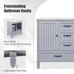 ZUN 30" Bathroom Vanity with Sink, Bathroom Cabinet with A Door, Three Drawers, Solid Wood Legs & MDF N759P207656E