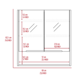 Medicine Cabinet, One Open Shelf, Three Interior Shelves, Light Gray B097133185