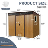 8 ft x 6 ft Outdoor Metal Storage Shed with Window and Transparent plate for Garden, Lawn W540P185325