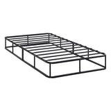 Twin Mattress Foundation 1pc Black Metal Frame with Textured Fabric Cover B011P197734