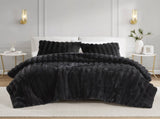 Ultrasoft Faux Fur Ribbed Comforter Set Full/Queen B035P294134