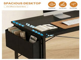 47" Home Office Desk for Small Spaces, Computer Desk with Storage Bag & Hook, Modern Simple Style 65640477