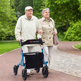 Outdoor Rolling Rollator Walker 9.5" All-Terrain Wheels, 6-Level Adjustable , Foldable, 42525850