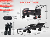 2-in-1 Folding Wagon Cart Convertible Beach Chair, All-Terrain Wheels, 650lb Capacity, Cooler Bag & W2932P482257