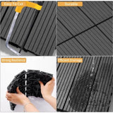Wood Plastic Composite Deck Tiles Set of 20, Sustainable FSC Composite Decking Resist Rust, Water, W2882P204161
