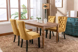 Modern, High-end Tufted Solid Wood Contemporary Velvet Upholstered Dining Chair with Wood Legs 02045627
