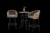 3pcs Outdoor Bar Set, Patio Bar Table and Chairs Set, Bar Height Patio Set - 2 x Swivel Bar Chairs , W640P256798