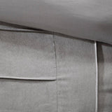 7 Piece Faux Suede Comforter Set Grey King B03596798