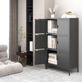 ZUN 6 Door Metal Accent Storage Cabinet for Home Office,School,Garage black 81214626