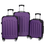 3-in-1 Portable ABS Trolley Case 20" / 24" / 28" Purple 19658160