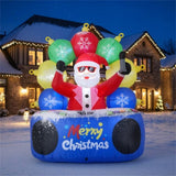6ft Xmas Inflatable DJ Santa - RGB LED Orbs Music Mute Mode Stakes/Ropes Quick Setup Outdoor Party 68151189