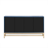 TREXM Retro-Style Sideboard with Adjustable Shelves, Rectangular Metal Handles and Legs for Kitchen, N715P232695M