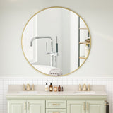 Wall Mirror 42 Inch Gold Circular Mirror Metal Framed Mirror Round Vanity Mirror Dressing Mirror, W143570514