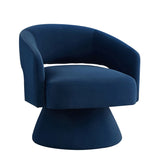 Modern Swivel Barrel Chair, Upholstered Velvet Round Accent Chairs,360 Degree Comfy Swivel Chair W2186P178774