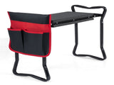 Black 2-in-1 Garden Folding Stool Kneeler, 300LBS Capacity & Built-in Tool Pouch, Comfortable EVA 65032449