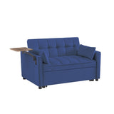 Blue Velvet Loveseat Sofa Bed W588P190564