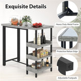 Courtyard Table with Tempered Glass Top Outdoor Bar Table 43.5" x 22" x 41" 77973843