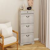 Shoe Storage Cabinet with 1 Drawer, 3 Flip Drawers, Freestanding Shoe Cabinet Organizer with W1120P290634