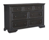 ZUN Charcoal Finish Traditional Dresser of 7 Storage Drawers Wooden Bedroom Furniture 1pc Rustic Style B011P176904