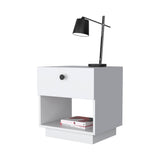 White 1-Drawer Nightstand B062P175089