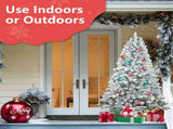 Artificial 6ft Flocked Christmas Tree with 888 PVC Branch Tips, Pine cone*36pcs, memory wireiron 26187002
