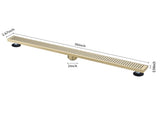 36 Inch Linear Shower Drain with Removable Square Patterned Grate, 304 Stainless Steel with Hair 98822777