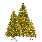 ZUN 8FT, 6FT, 4FT Pre-Lit Green Pine Artificial Christmas Tree, Set of 3 Hinged Xmas Trees with 820 N704P198464F