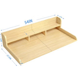 Washer Dryer Countertop, Laundry Wood Shelf Topper with Edge, 54" Width x 27.5" Depth Double Layer W2641P309102