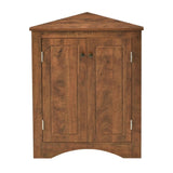Brown Triangle Bathroom Storage Cabinet with Adjustable Shelves, Freestanding Floor Cabinet for Home 70212675