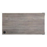 L-Shape Writing Desk with Side Cabinet, Gray Oak and Black B016P317517