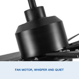 72'' Indoor Smart Black Ceiling Fan with LED light and App Remote Control W1367P197402