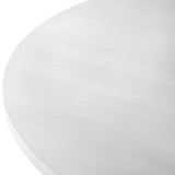 ZUN Edo Contemporary Round Dining Table, Trestle Base, White Finish T2574P182644