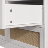 51.2 "Rattan Locker With Drawers, 9 Drawers, Metal Handles For Kitchen, Living Room, Bedroom W757P238063