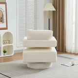 29.13" W Square Swivel Accent Chair, Modern Rotating Arm Chair with Open Back,360 Degree Rotation, W1852P211988