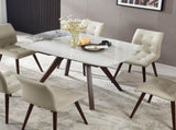Retractable Imitation Sintered stone Table Expandable 55.12" to 78.74" can Seats 4-6 Person Heat W5630P456161