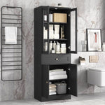 ZUN Tall Bathroom Storage Cabinet, Cabinet with Four Doors and Drawers, Adjustable Shelf, MDF Board, N725P186649B