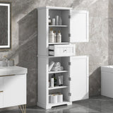 ZUN Tall Bathroom Storage Cabinet, Freestanding Storage Cabinet with Drawer and Adjustable Shelf, MDF 61004002