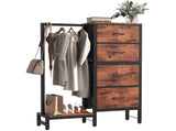 4 Drawers Dresser with Hanging Rack, 44-inch Tall Reversible Fabric Chest, Bedroom Storage Tower, 77536599