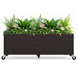 Mobile Elevated Planter - 5 Smooth Casters, Soil Leak-Proof Liner, 132lbs Load, Balcony/Patio/Living 63242595