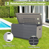 260 Gallon Plastic Deck Box, Large Patio Storage Box with Lock, Wheels & Waterproof Lid for Outdoor W1859P325841