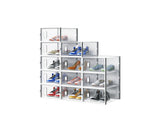 12-Piece Medium White Plastic Mesh Shoe Box Set - 35.00*25.00*19.00cm, Modular Design for Home 57203407