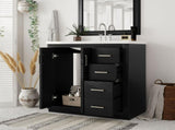 30'' Bathroom Vanity with Ceramic Sink Combo, Solid Wood Frame Bathroom Storage Cabinet, N710P191947B