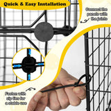 3-Tier Black Cat Cage - 74x74x107.5cm, PPMetal, DIY Assembly, Hammock & Ladders, for 1-3 Cats/Small 54057876