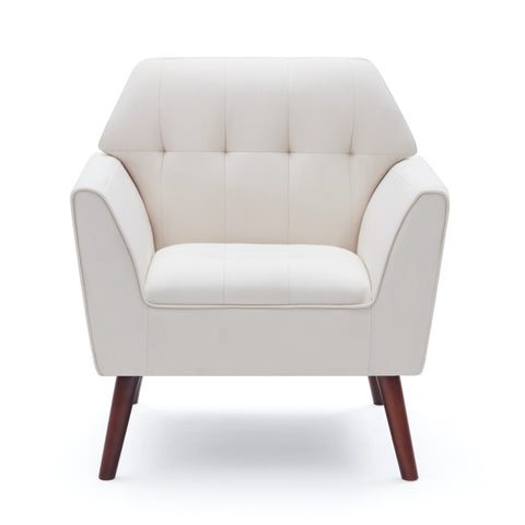 ZUN Accent Chairs for Bedroom, Midcentury Modern Accent Arm Chair for Living Room, Linen Fabric Comfy T2694P194178